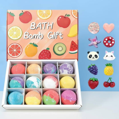 Set de 12 Bile Efervescente de Baie pentru Copii – Bombe de Baie Colorate, Cadou Distractiv