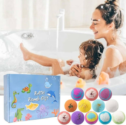 Set de 12 Bile Efervescente de Baie pentru Copii cu Figurine Surpriză – Bombe de Baie Colorate, Cadou Ideal