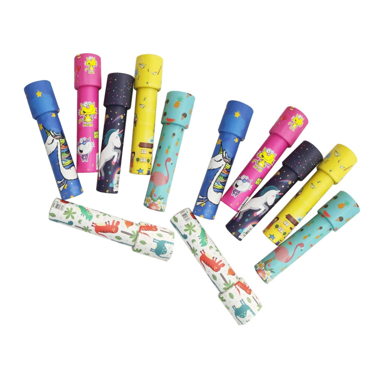 Set de 12 Kaleidoscop pentru copii , modele animale unicorn, culori mixte