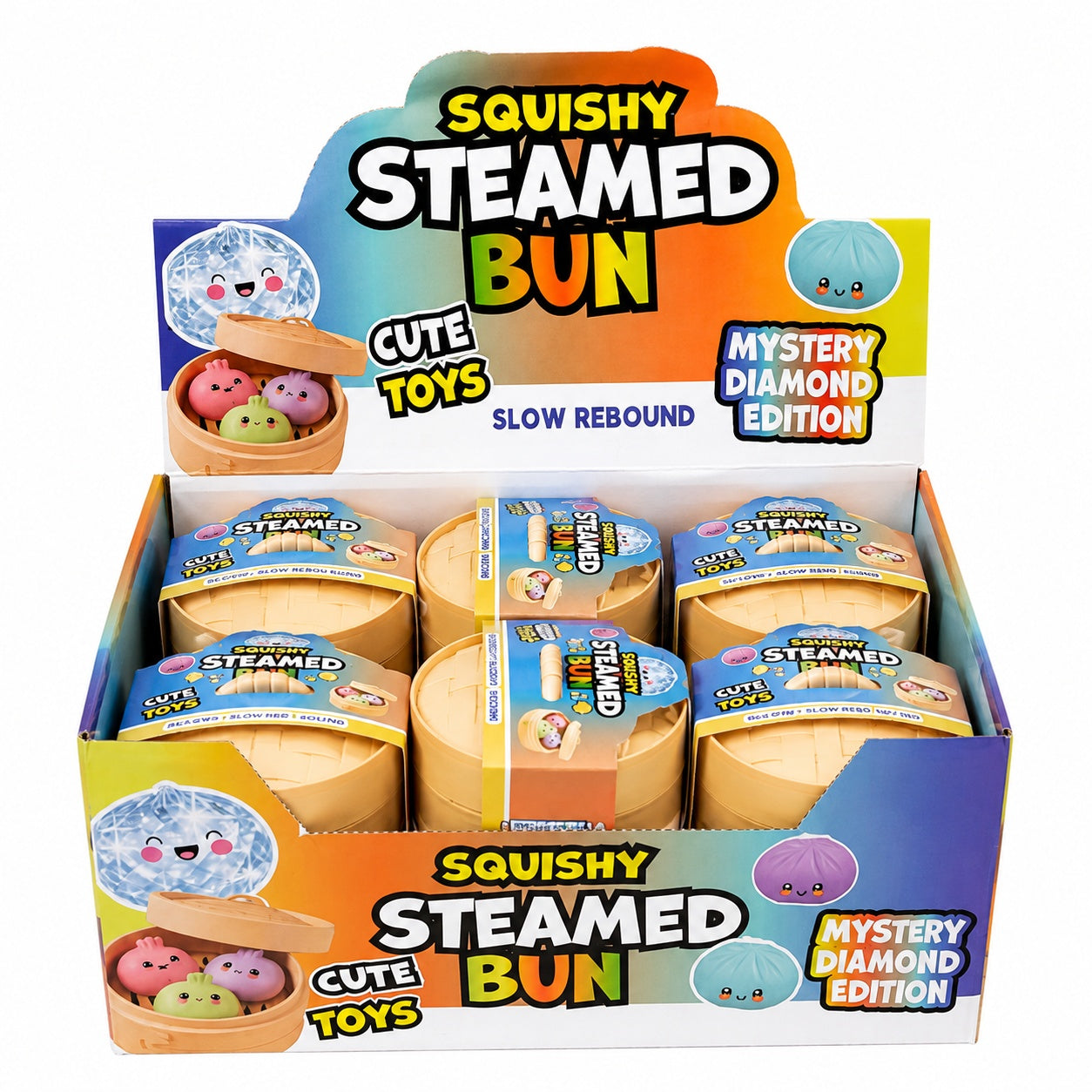 Set de 3 Squishy Galuscute Antistres Slow Rising 5cm, Culori Pastel Aleatorii