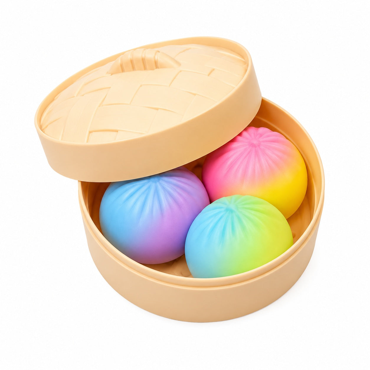 Set de 3 Squishy Galuscute Antistres Slow Rising 5cm, Culori Pastel Aleatorii