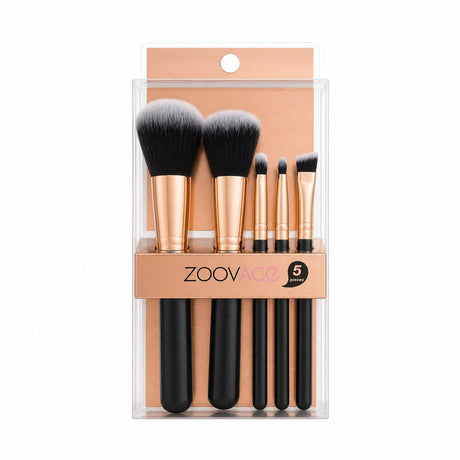 Set de 5 Pensule Machiaj , negru – Pensule Profesionale pentru Față, Ochi și Contur