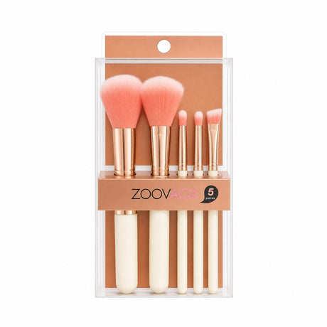 Set de 5 Pensule Machiaj Roz – Pensule Profesionale pentru Față, Ochi și Contur