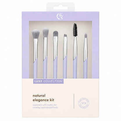 Set de 6 Pensule Profesionale Machiaj Luxe Collection Albastru Deschis – Peri Ultra-Moi și Design Elegant