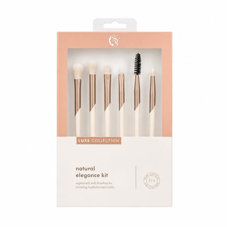Set de 6 Pensule Profesionale Machiaj Luxe Collection Bej – Peri Ultra-Moi și Design Elegant