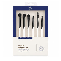 Set de 6 Pensule Profesionale pentru Machiaj Luxe Collection – Peri Ultra-Moi, Design Elegant Albastru Închis