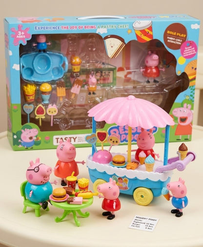 Set de joaca carut pentru copii cu figurine si accesorii din plastic multicolor