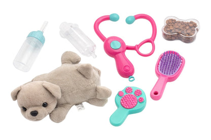 Set de Joacă cu Animal de Pluș și Accesorii, Dezvoltare Imaginație, 36x28x7,5 cm