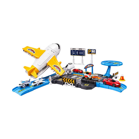 Set de joacă pentru copii cu avion, pistă de parcare și 28 de accesorii incluse, din plastic durabil, 32x20,5x5,5 cm