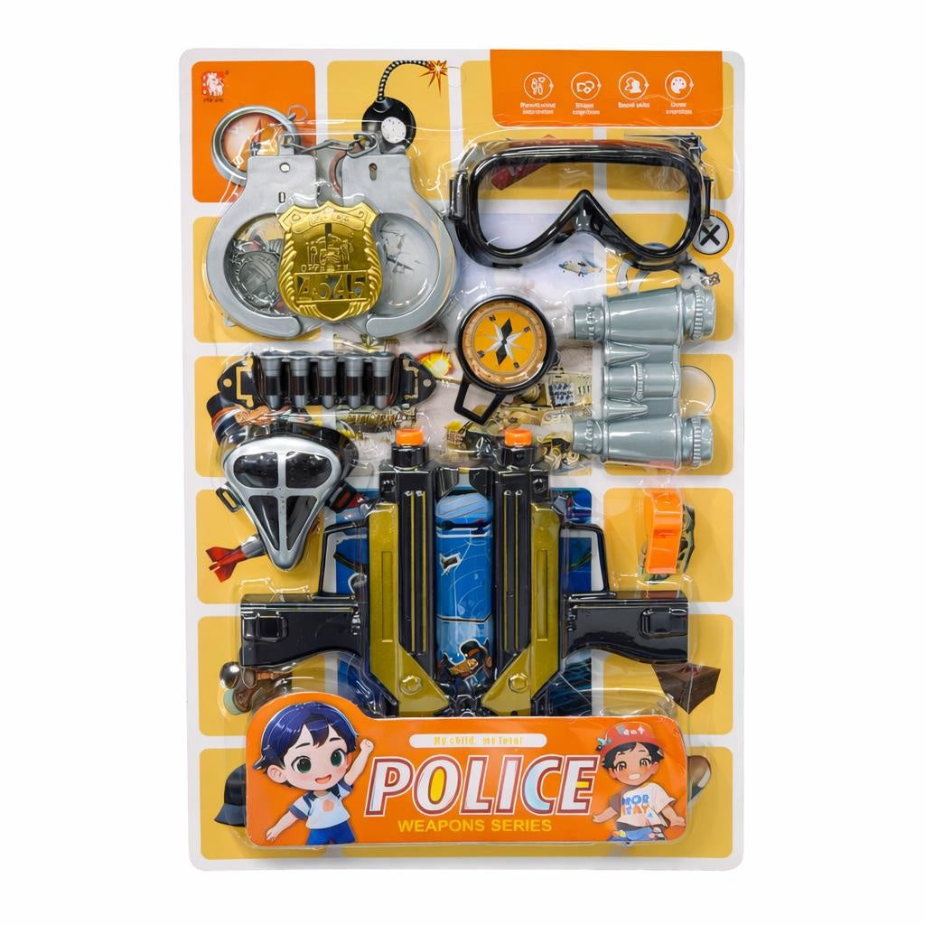 Set de jucărie Polițist cu accesorii, din plastic, interactiv