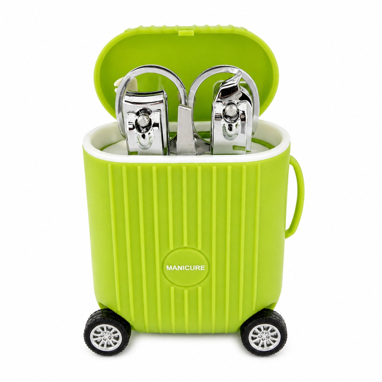 Set de Manichiură Profesional cu Husă Troller Verde – Kit Portabil pentru Îngrijirea Unghiilor