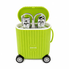Set de Manichiură Profesional cu Husă Troller Verde – Kit Portabil pentru Îngrijirea Unghiilor