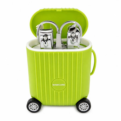 Set de Manichiură Profesional cu Husă Troller Verde – Kit Portabil pentru Îngrijirea Unghiilor