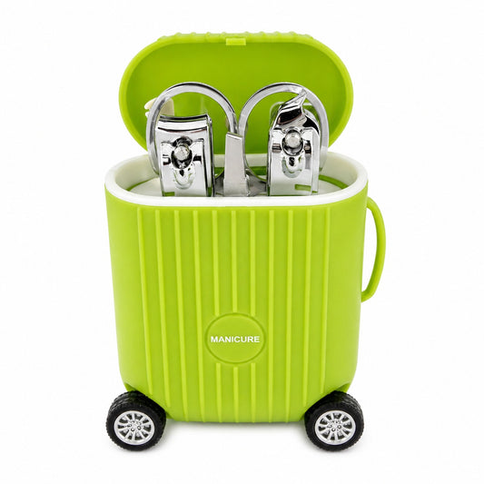 Set de Manichiură Profesional cu Husă Troller Verde – Kit Portabil pentru Îngrijirea Unghiilor