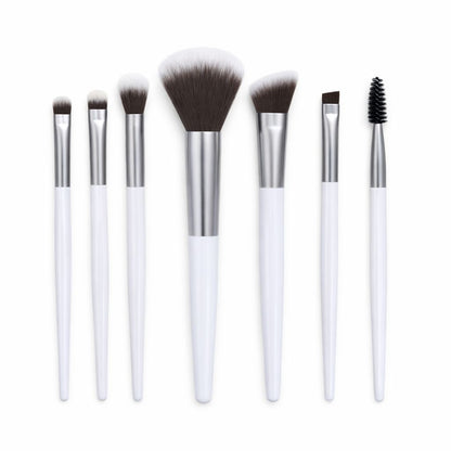 Set de pensule machiaj profesionale, 7 bucăți, fibre sintetice moi, culori mov și roz