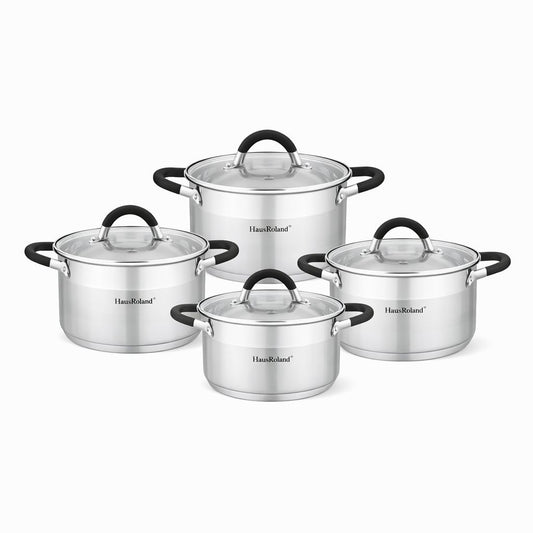 Set de vase de gătit din oțel inoxidabil, 4 piese, culoare HR121-1, ideal pentru orice bucătărie
