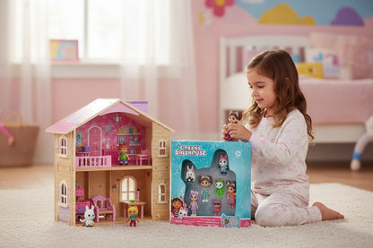 Set Deluxe Figurine Gabby house , 6 Personaje Colectie, Jucarie Copii 29x25.5 cm, Model Colorat Inspirat Din Serial