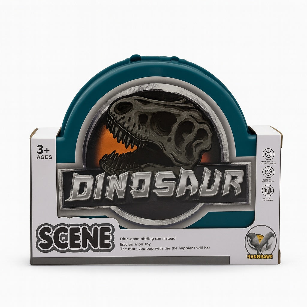 Set Dinozauri cu Cutie Tematica , 19x14 cm, Mini Figurine, Accesorii si Decor Preistoric