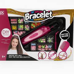 Set DIY Impletituri si Bratari pentru Par cu Margele si Aparat Twist , Joc Creativ pentru Copii, 35x25cm
