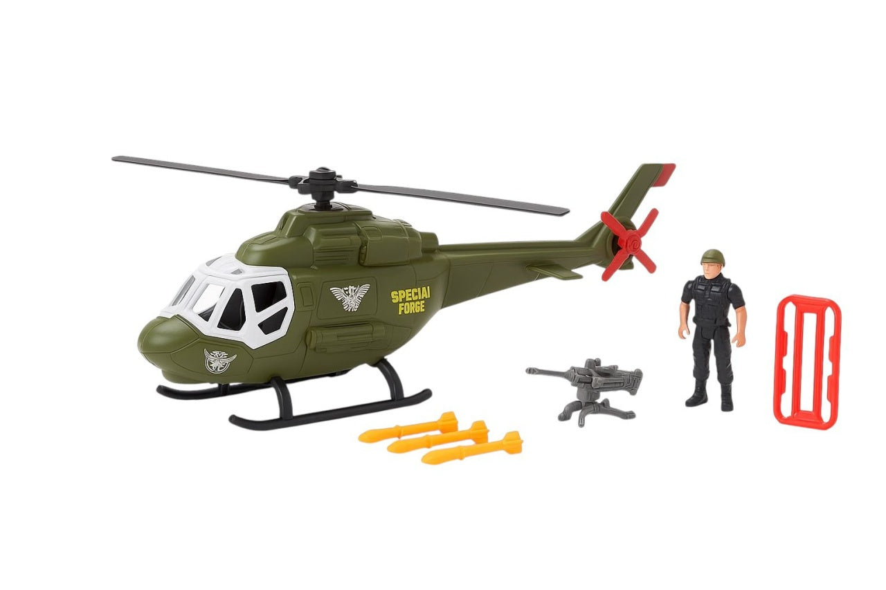 Set elicopter militar cu soldat si accesorii Special Combat , jucarie de actiune copii 3+