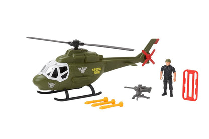 Set elicopter militar cu soldat si accesorii Special Combat , jucarie de actiune copii 3+