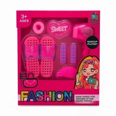 Set Fashion Makeup Playset pentru Fetite – Papuci, Uscator Jucarie si Accesorii, 25.5x19.5 cm, 3+