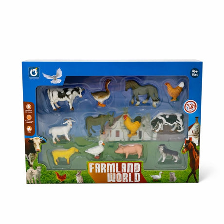 Set figurine animale ferma 12 piese, animale domestice, copii 3+
