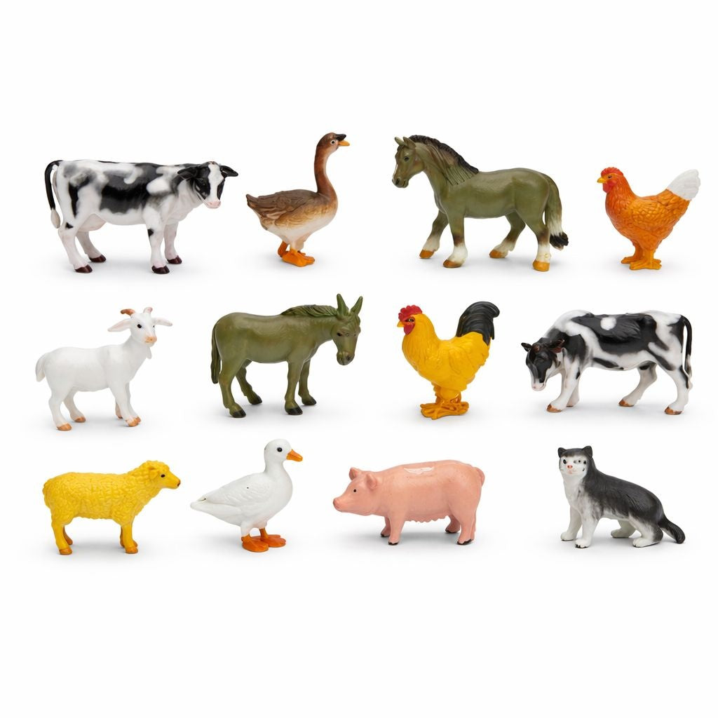 Set figurine animale ferma 12 piese, animale domestice, copii 3+