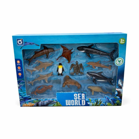 Set figurine animale marine 12 piese, jucarii educative copii, colectie Sea World