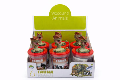 Set figurine dinozauri in pahar cu capac figurina, 12 piese, jucarie copii