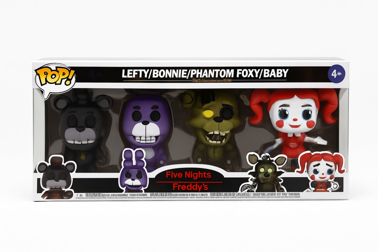 Set Figurine Horror Five Nights , Colectie Speciala cu 4 Personaje Iconice 38x15.5 cm