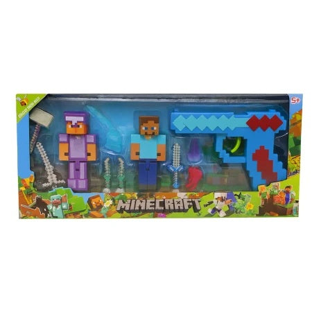 Set Figurine si Arme Pixelate – Pachet Aventuri 38x17 cm