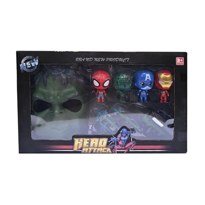 Set figurine supereroi cu masca si accesorii , jucarie pentru copii 3+