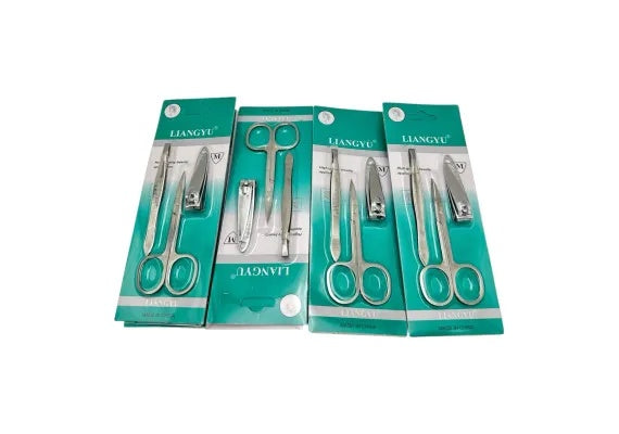 Set ingrijire manichiura inox Liangyu, calitate superioara, 3 piese , Kit complet,