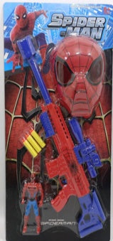 Set jucarie baieti cu masca, pusca si figurina distractie si actiune 64x33 cm