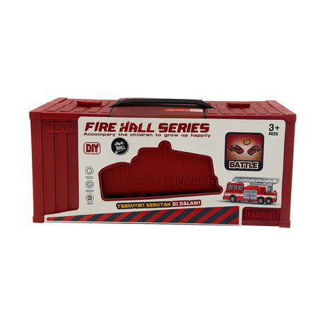 Set Jucarie Pompieri Fire Hall Series , Container Car, 23x10 cm, pentru copii 3+