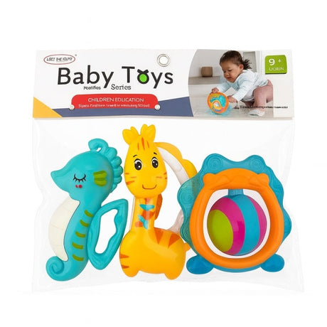 Set Jucarii Bebelusi Baby Toys, 3 Piese, Rattle Dentitie, 23x21 cm, 9M+