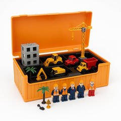 Set Jucarii Santier Truck Series , Cutie Tip Container, Vehicule Constructii, 37x17 cm