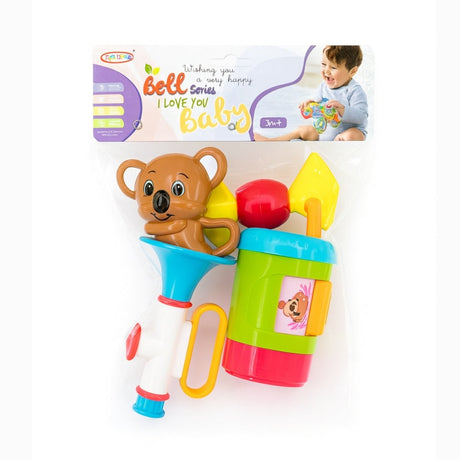Set Jucarii Zornaitoare pentru Bebelusi, 2 piese, 27x18.5 cm, Culori Vii, 3+ luni