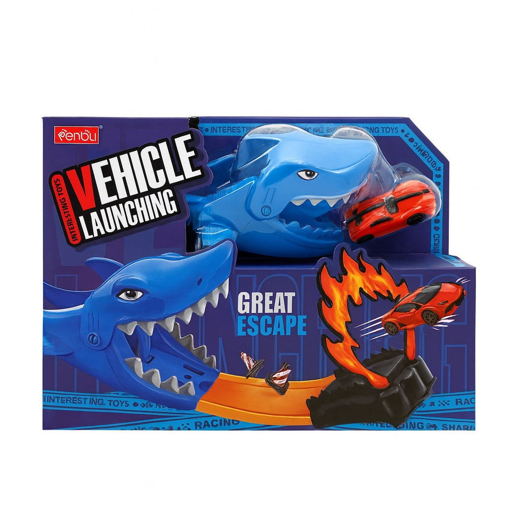 Set Lansator Masinute Shark Attack , Vehicle Launching, Great Escape , 30x20 cm