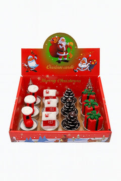 SET LUMANARI DECORATIVE CRACIUN CU FIGURINE FESTIVE