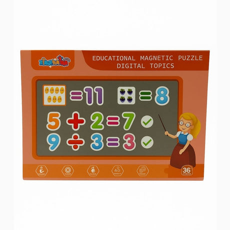 Set Magnetic Educativ cu Puzzle Matematic si Tablita de Scris , Digital Topics, 22.5x16.5cm