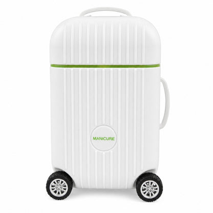 Set Manichiură Profesional cu Husă Troller Alb – Kit Portabil pentru Îngrijirea Unghiilor