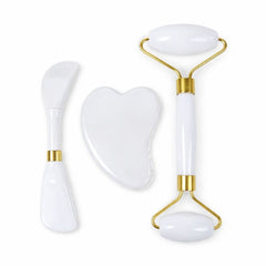 Set masaj facial 3 piese, diverse culori:alb, rosu, mov