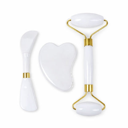 Set masaj facial 3 piese, diverse culori:alb, rosu, mov