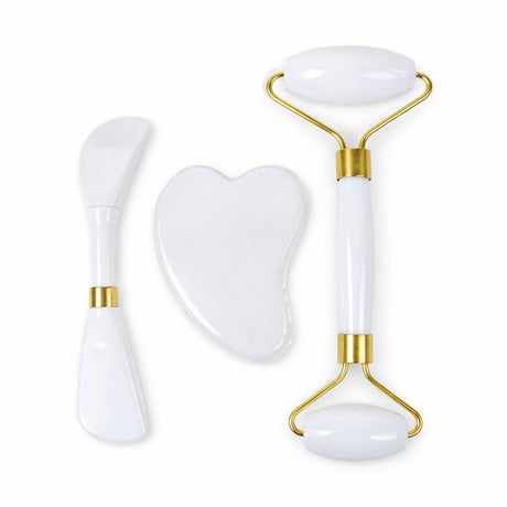 Set masaj facial 3 piese, diverse culori:alb, rosu, mov
