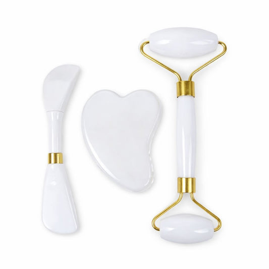 Set masaj facial 3 piese, diverse culori:alb, rosu, mov