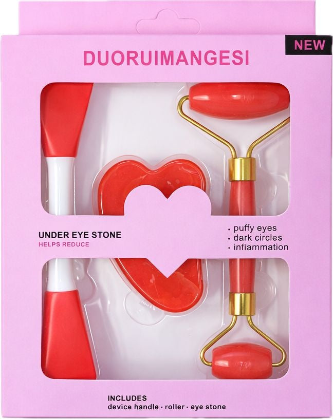Set masaj facial 3 piese, diverse culori:alb, rosu, mov