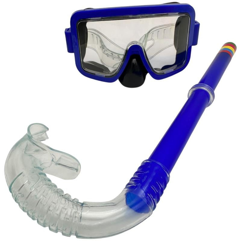 Set masca si snorkel pentru inot si scufundari , echipament colorat pentru copii sau adulti, vizor larg si tub respiratie,
