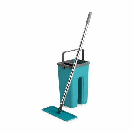 Set mop plat cu galeata si sistem stoarcere, curatare pardoseli